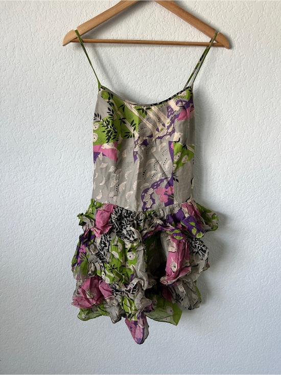 Betsey Johnson Dresses & Skirts - Betsey Johnson Green Pink Floral Smocked Dress